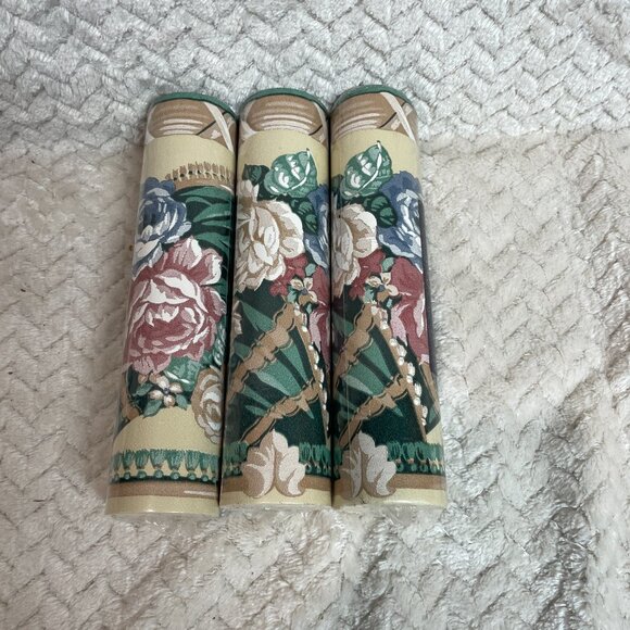 Vintage Graham Brown Luxury Vinyl Wallpaper Border Roses on Tan Tassels 3 Rolls - Picture 5 of 9